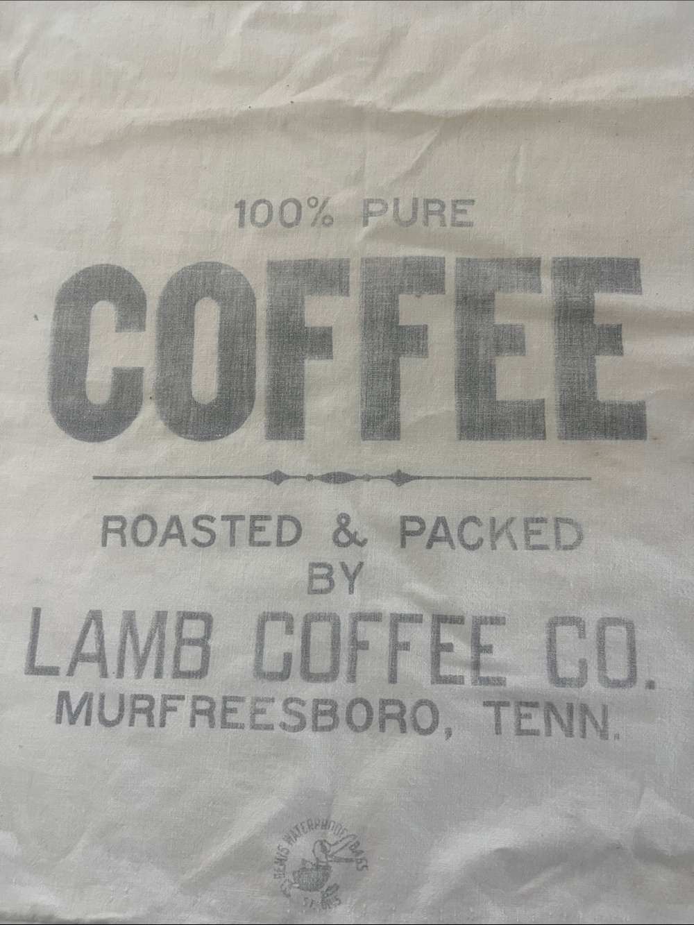 Unique Vintage Cloth Coffee Bag with TN Coffee print and Embroidery - Picture 2 of 9